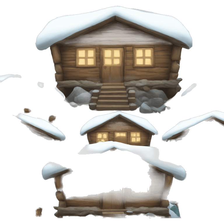 Winter cabin emoji