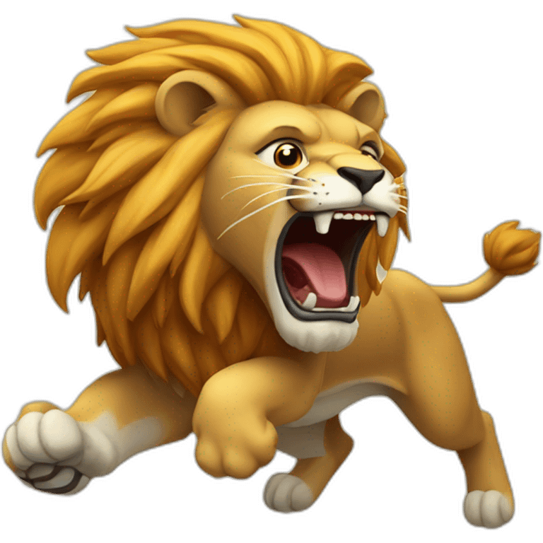 attacking lion emoji