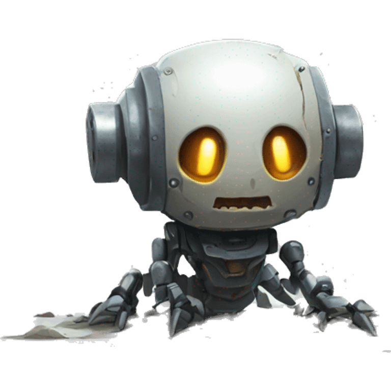 Vault bot as a ghoul crawling on the ground emoji