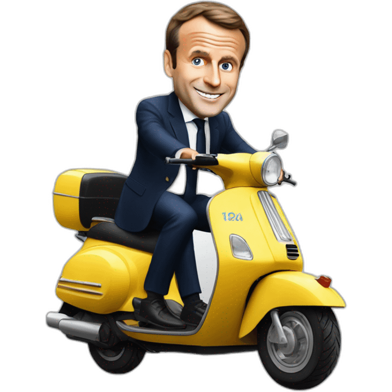 emmanuel macron sur son scooter emoji