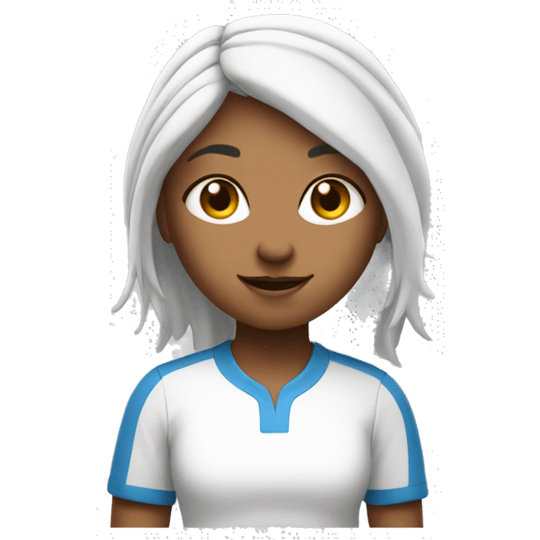 White haired Indian girl playing tennis emoji