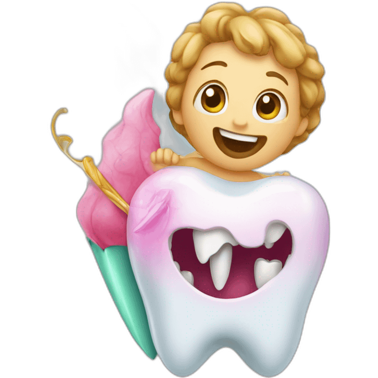 the tooth fairy takes a tooth emoji