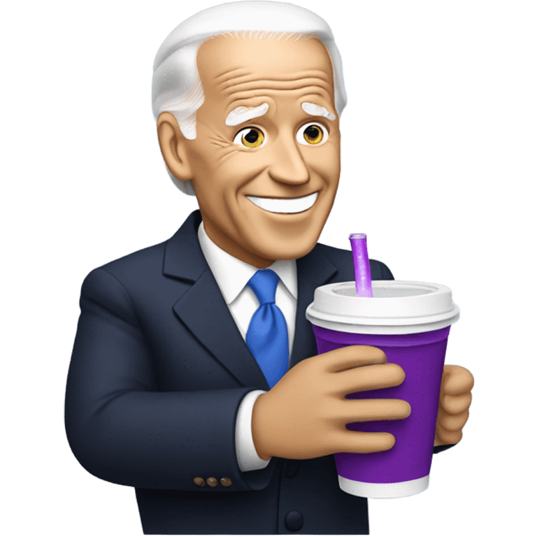 biden with grape soda white cup emoji