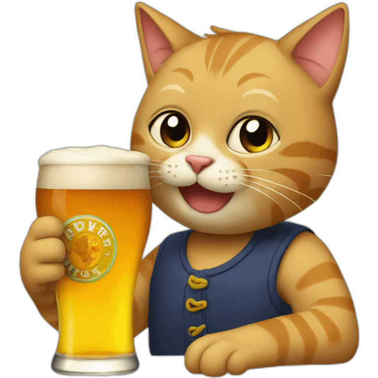 Cat drinking a beer emoji