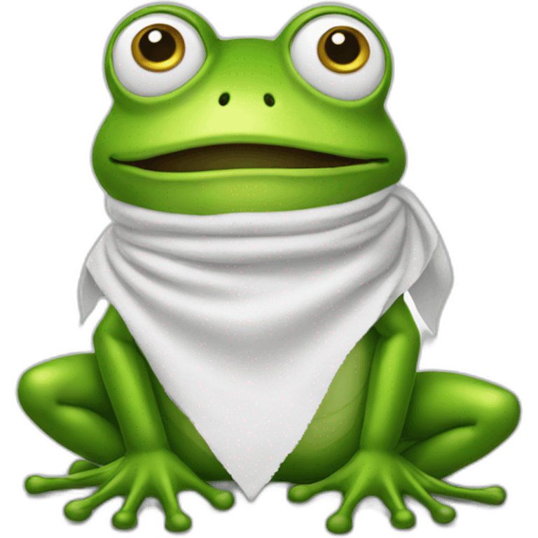 Emojis of a frog died with white cloth over it emoji