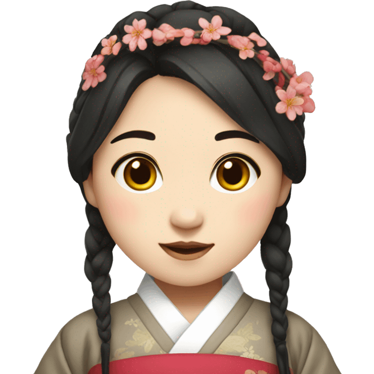 korean girl in traditional attire emoji