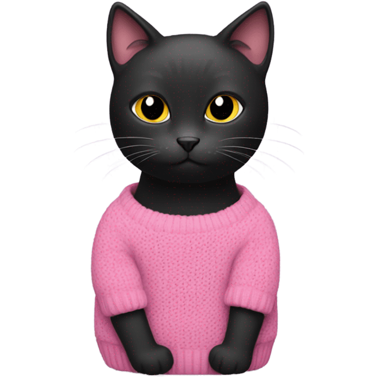 black cat wearing pink sweater emoji