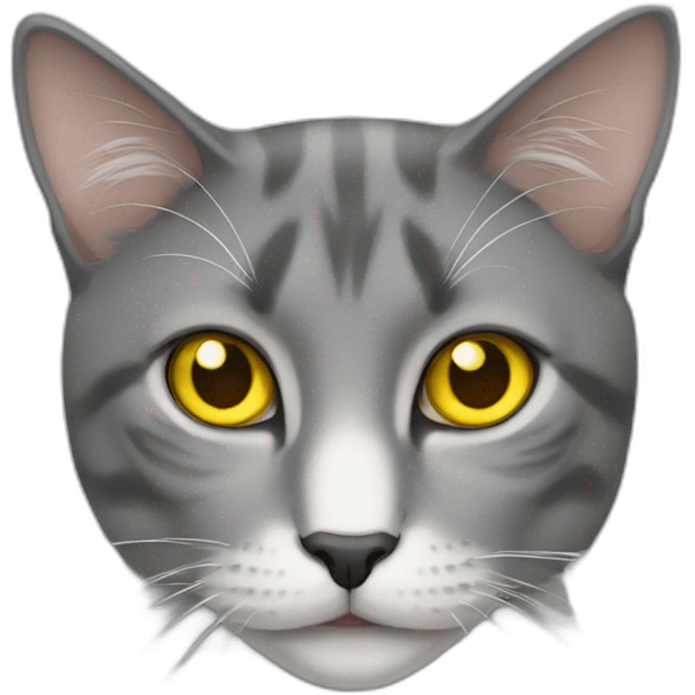 Cat with yellow eye and grey eye emoji