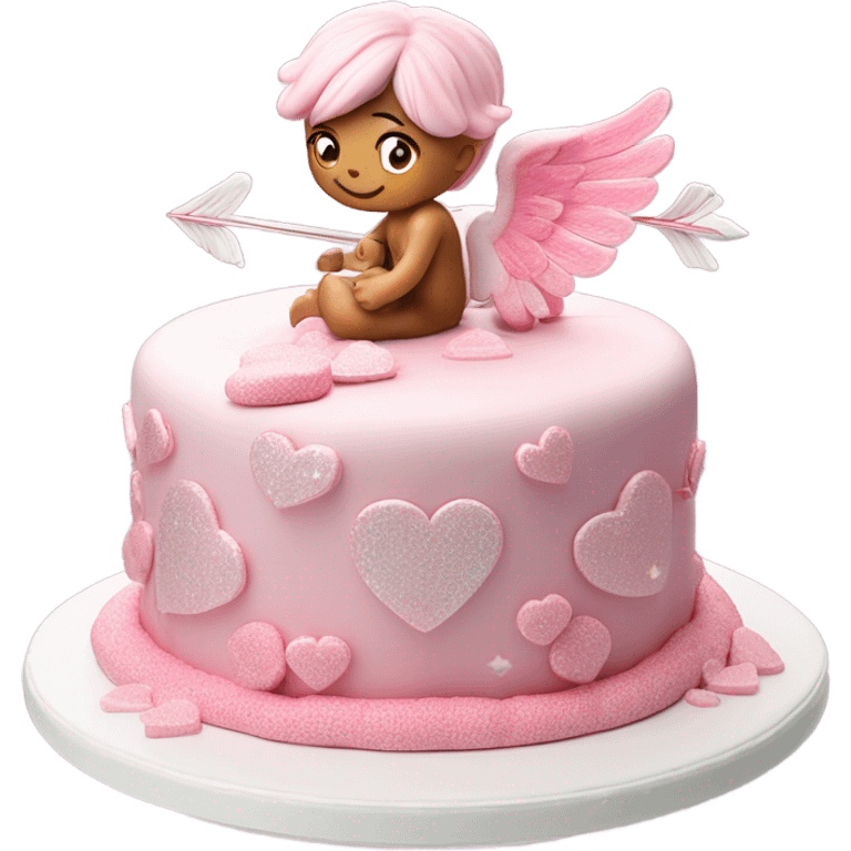 Realistic Photo of cupid cake emoji