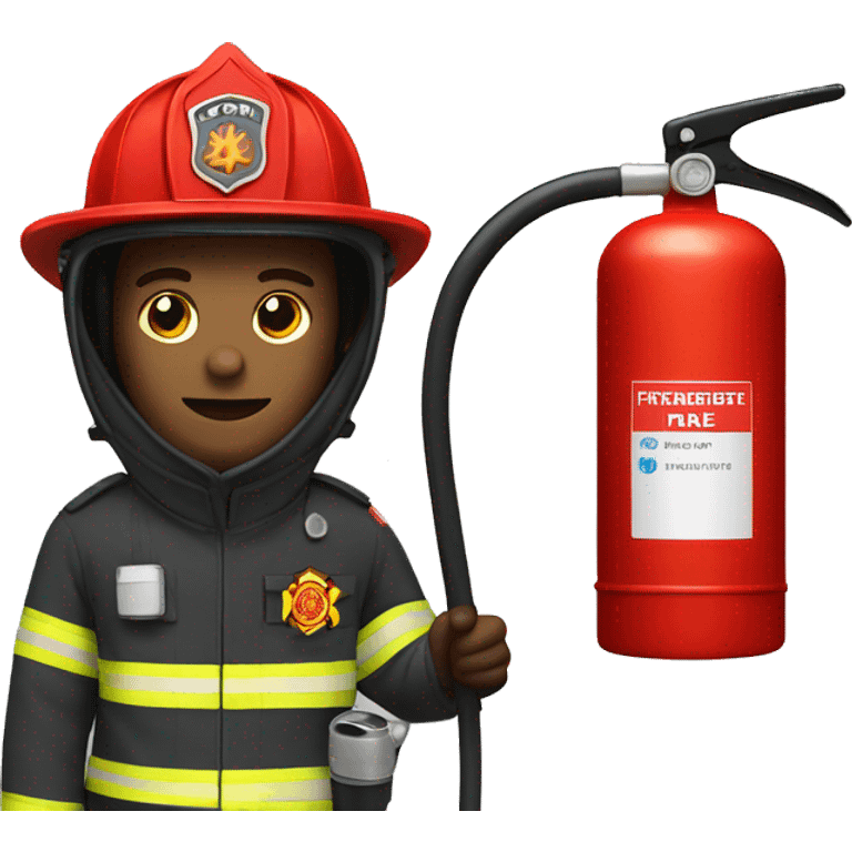 Firefighter and fire extinguisher  emoji