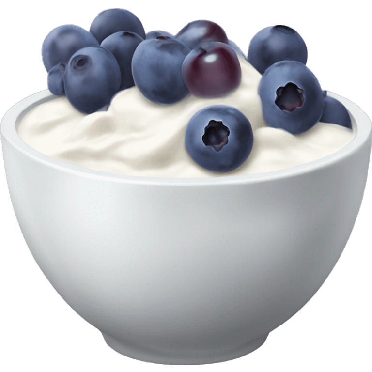 yoghurt bowl with grapes and blueberries emoji