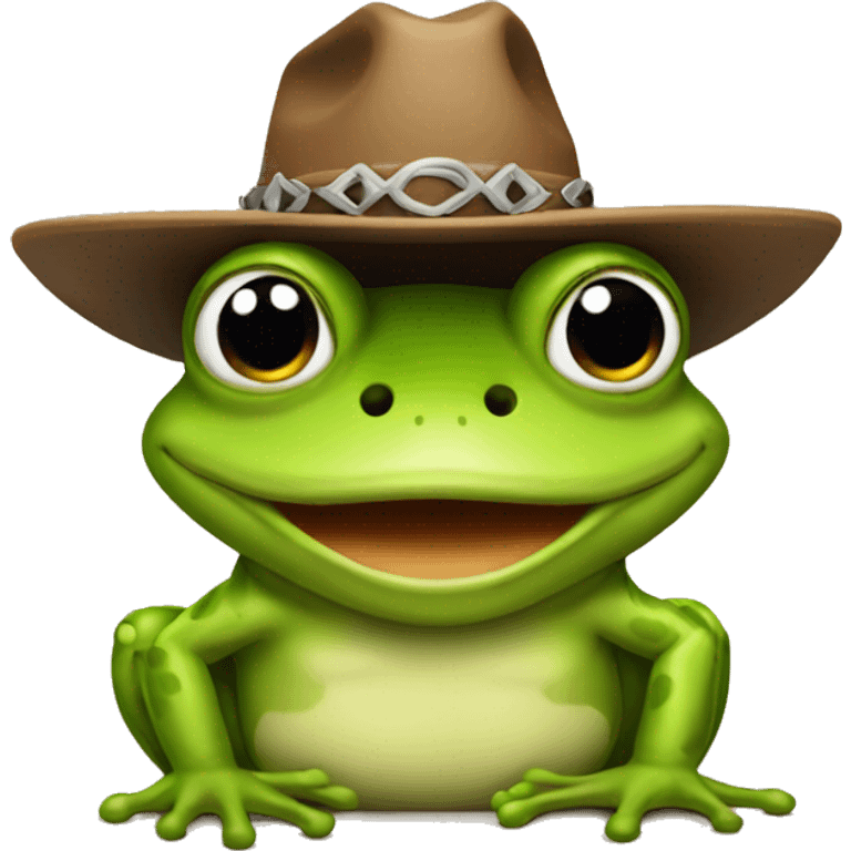 Frog with cowboy hat emoji