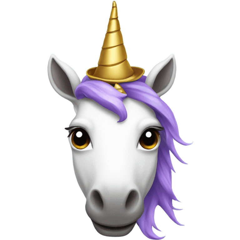 Unicorn in a hat emoji