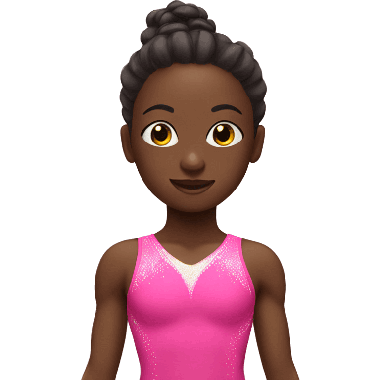 African gymnasts in pink emoji