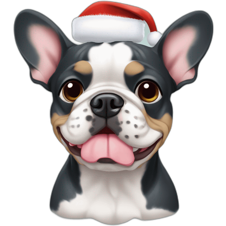 merle frenchie christmas hat emoji