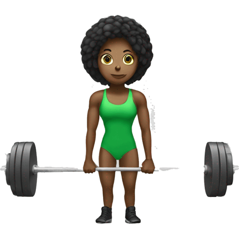 Girl weight lifter green emoji