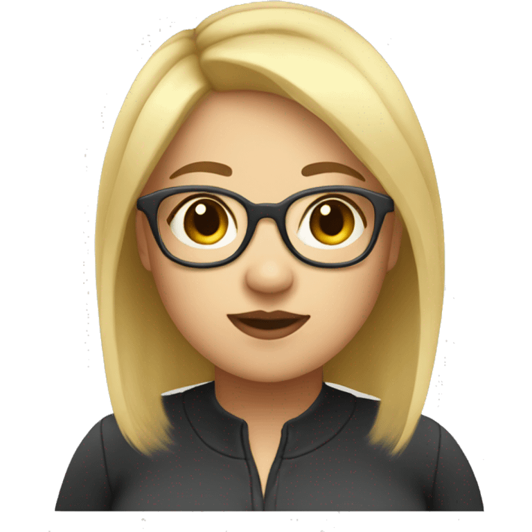 Chubby girl with glasses and short blonde hair emoji