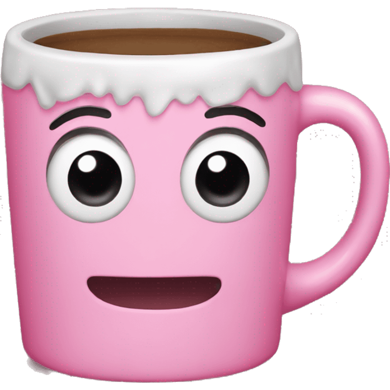 Pink mug with coco emoji