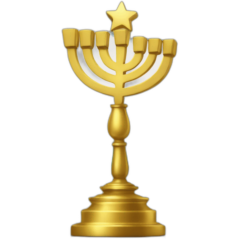 Green white red flag with golden menorah in the middle emoji