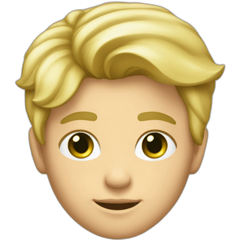 Garçon blond avec les cheveux court degradé et yeux vert emoji