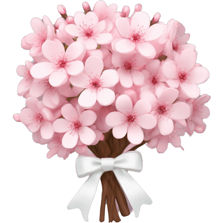 Pastel pink cherry blossom bouquet wrapped with a cute white bow  emoji