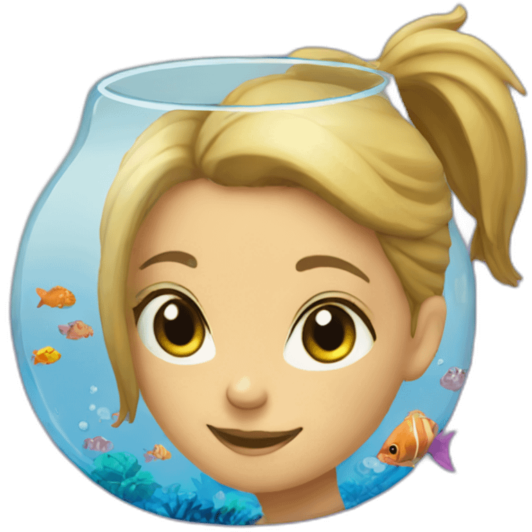 Fille dans un aquarium  emoji