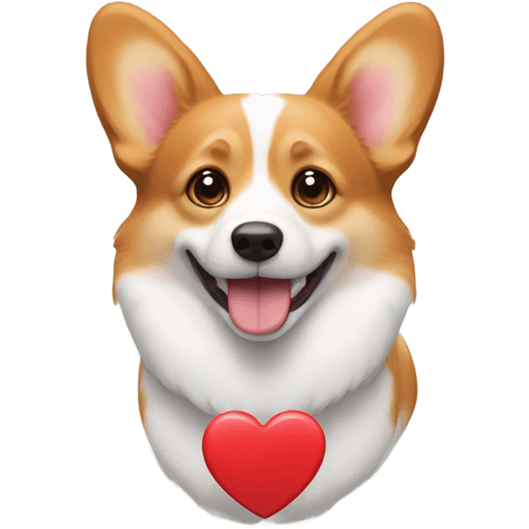 Corgi with heart emoji