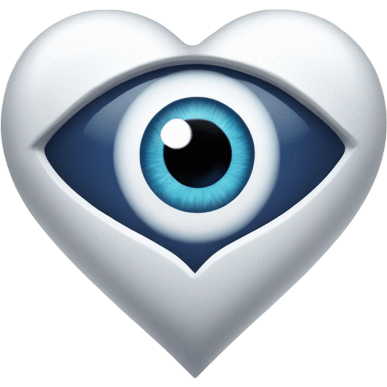 Evil eye in white heart emoji