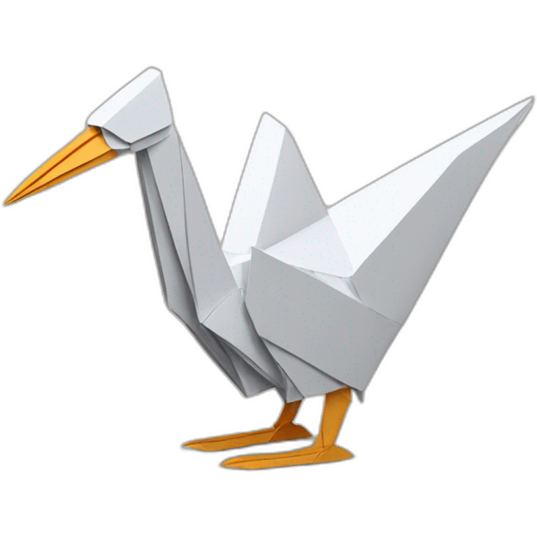 cigogne origami qui vole emoji