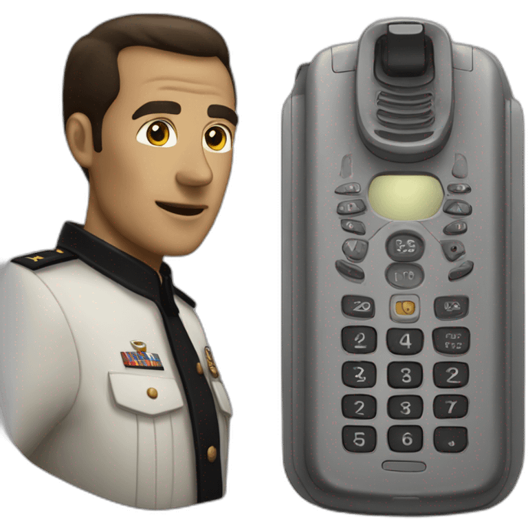 Lt commander data with an old timey phone emoji