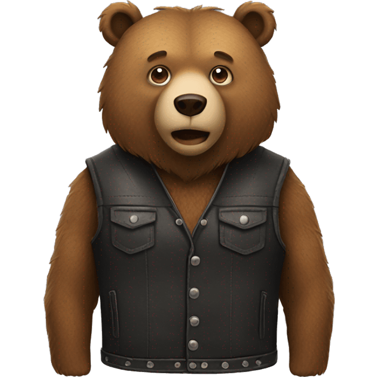 bear wearing a leather vest emoji