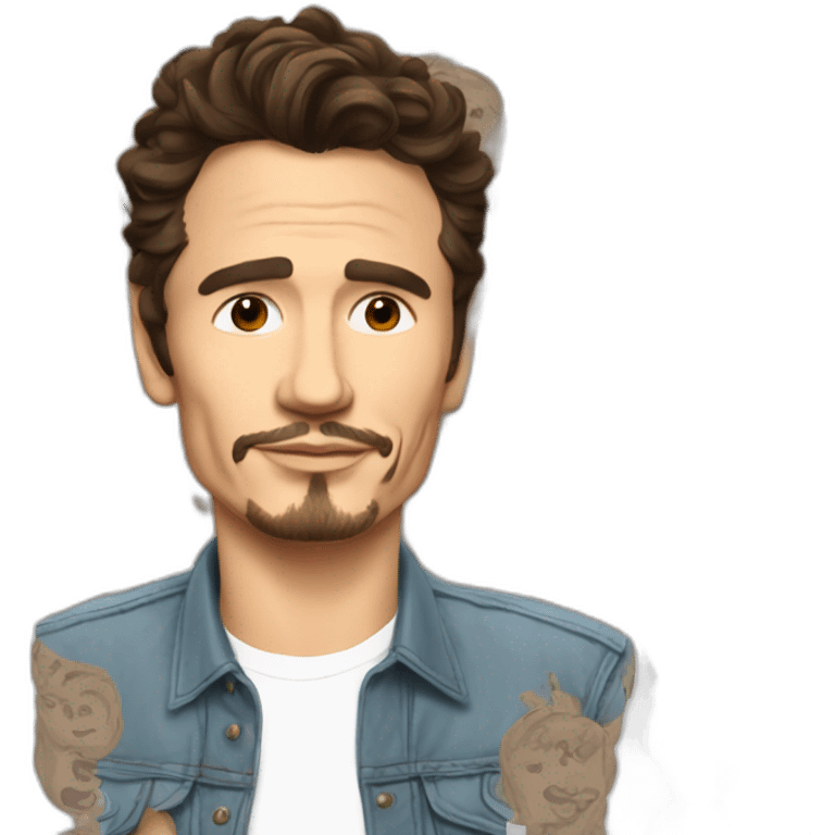 james franco cartoon wearing shirt emoji