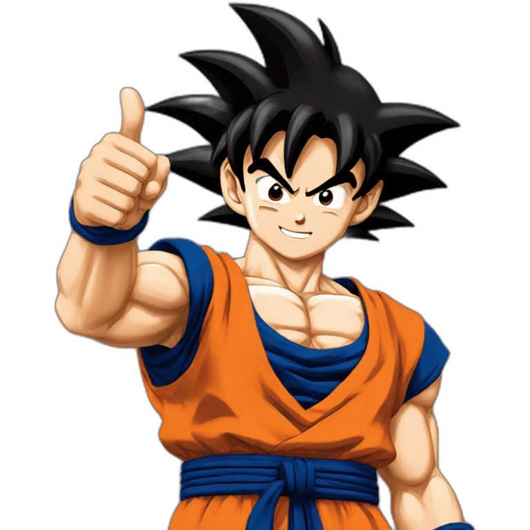 Goku with thumb up for win emoji