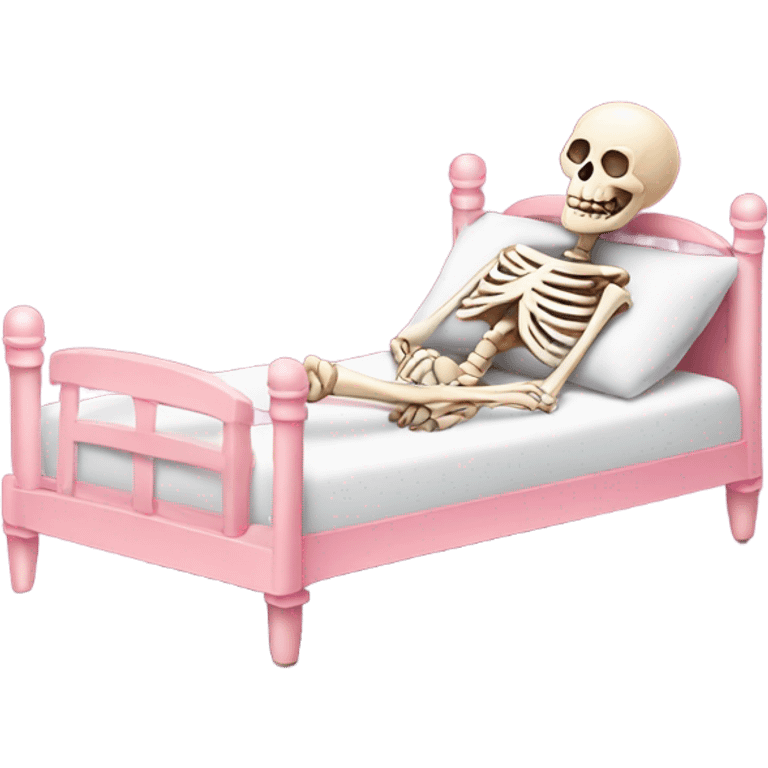 pink skeleton in bed  emoji