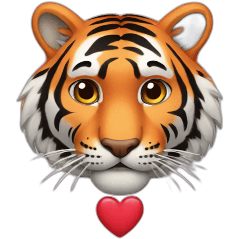 tiger with hearts instead of eyes emoji