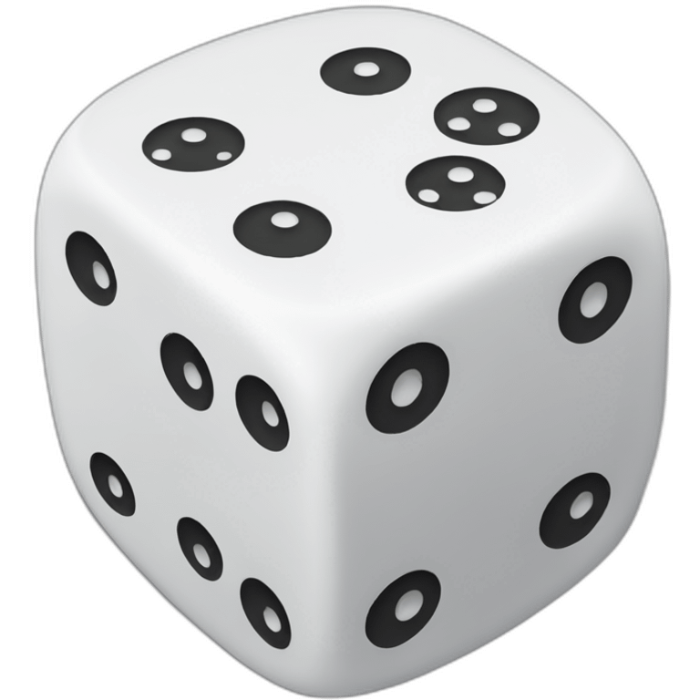 white dice with 1, 3 and 5 on each five emoji