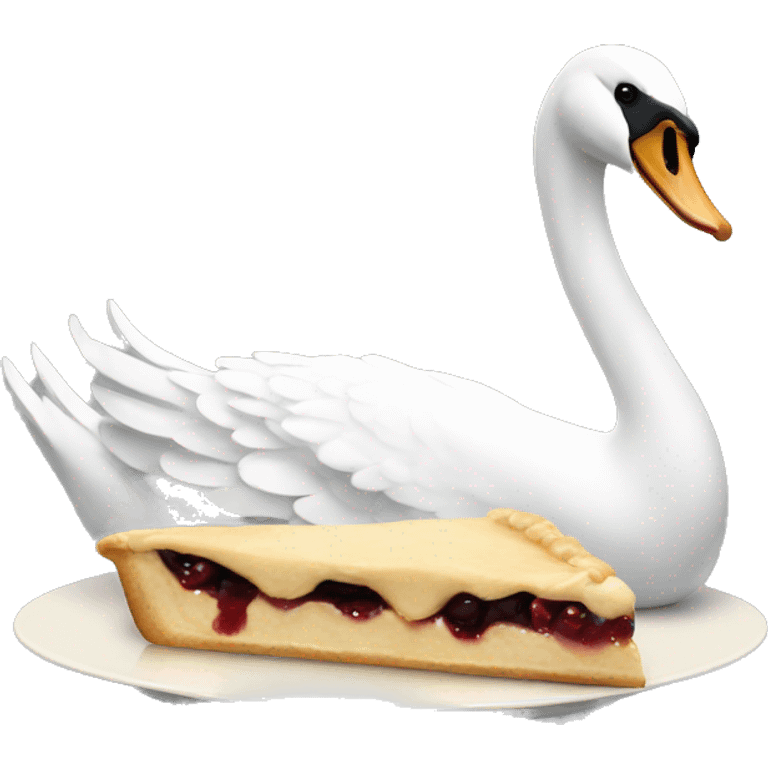 swan eating a pie emoji