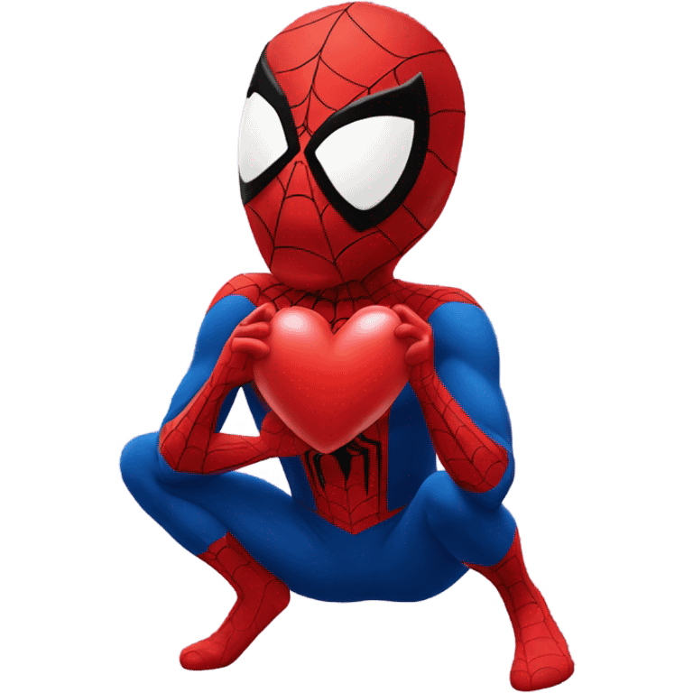 spider-man with a heart emoji