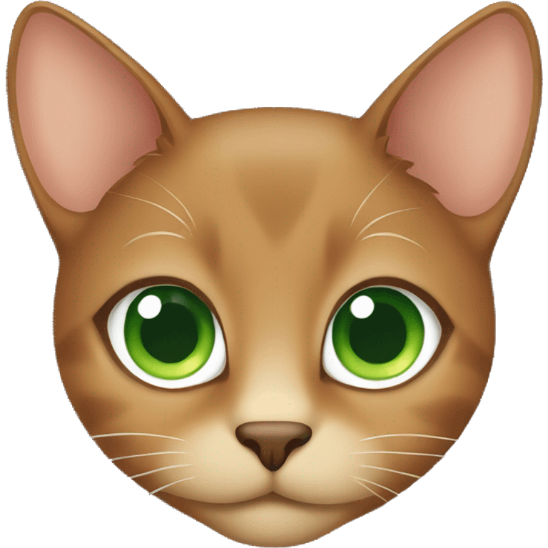 Brown cat with green eyes emoji