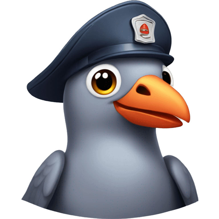 pigeon with firefighter hat emoji