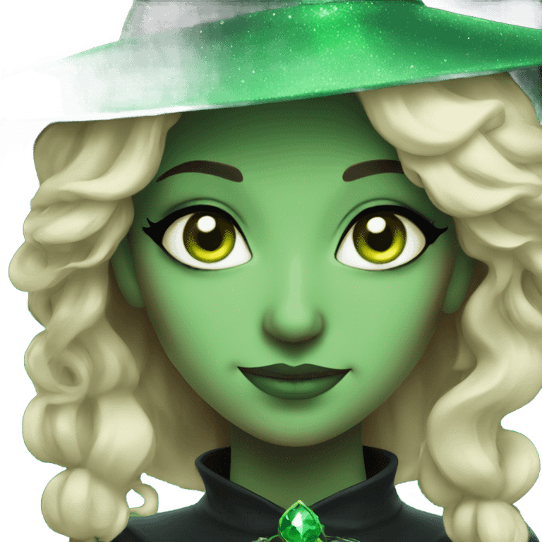 Sparkly green eyed witch  emoji