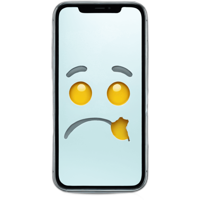 iPhone with a cracked screen emoji