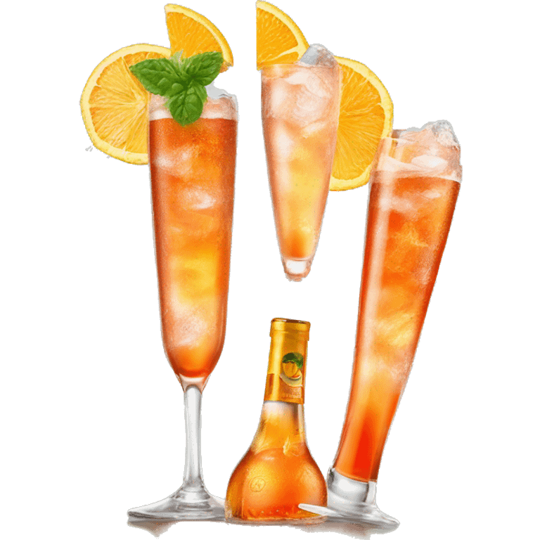 drei schöne Meerjungfrauen trinken aperol spritz emoji