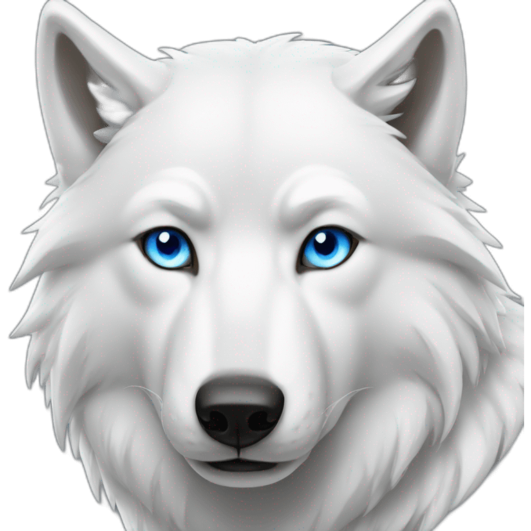 White wolf with blue eyes emoji