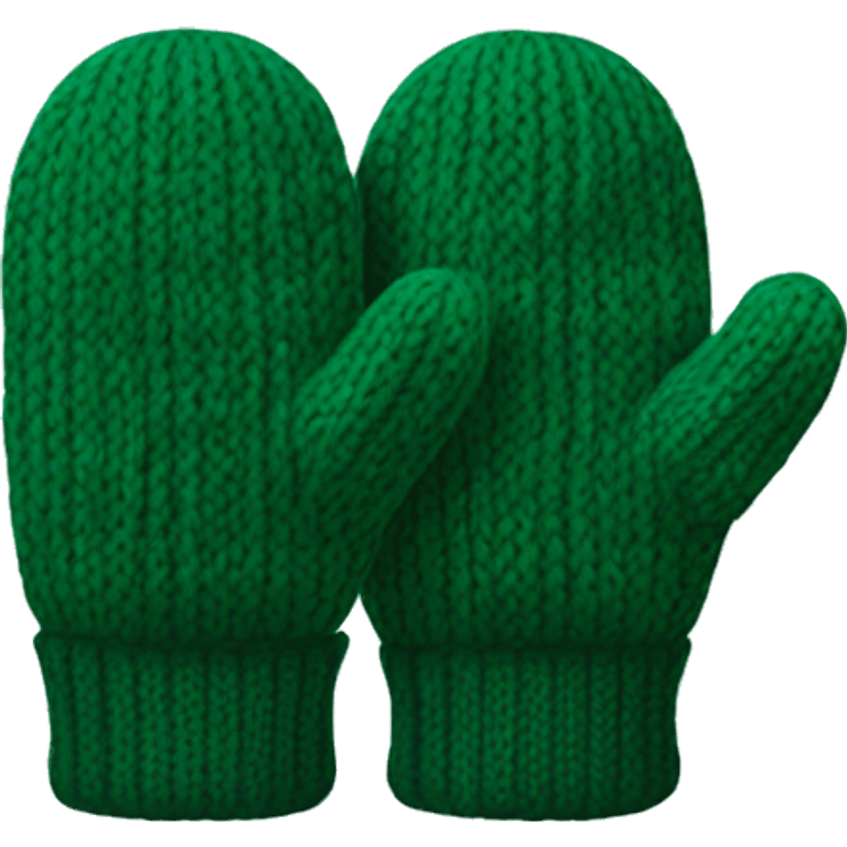 Dark green knitted mittens emoji