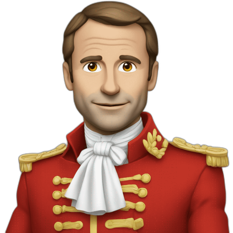 Macron avec un costume rouge emoji