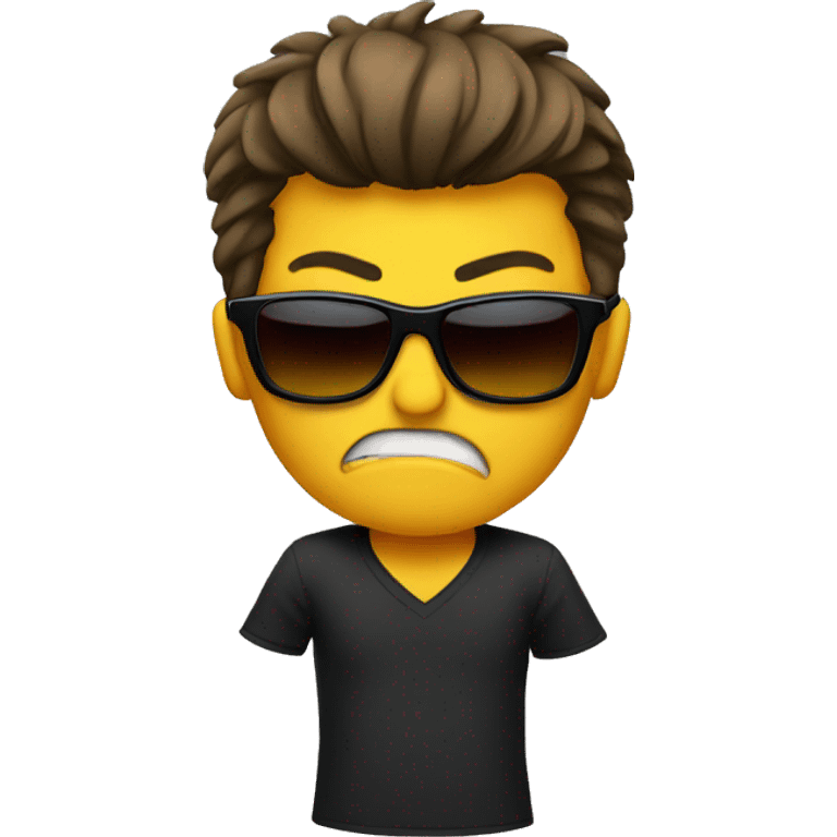 Angry emoji with sunglasses emoji