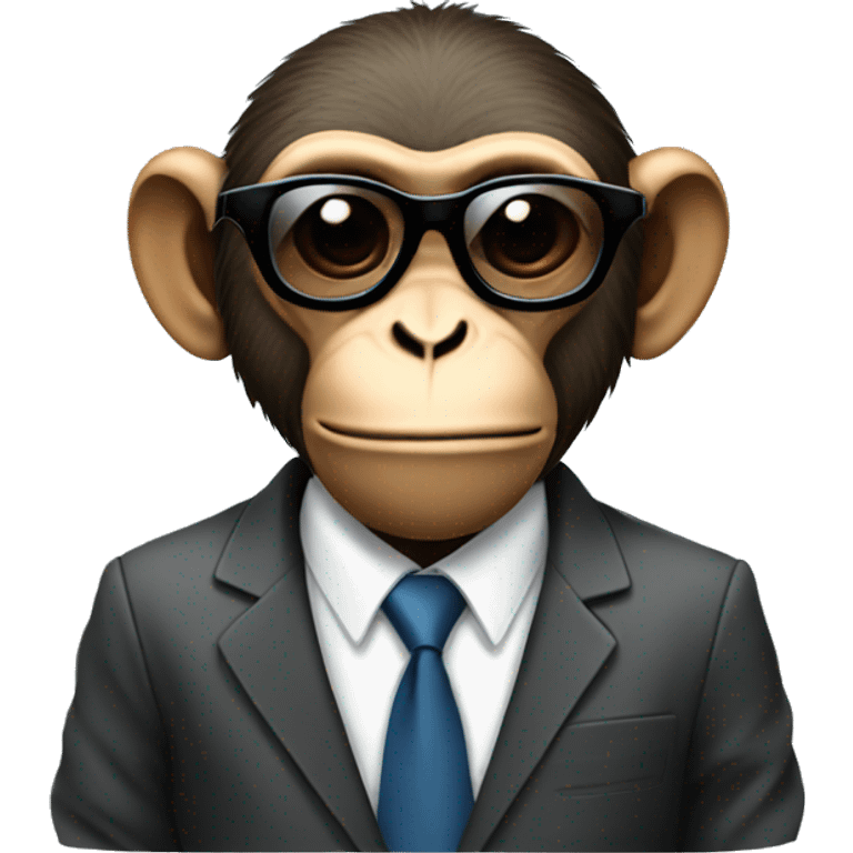 Monkey wearing a suit and sunglasses  emoji