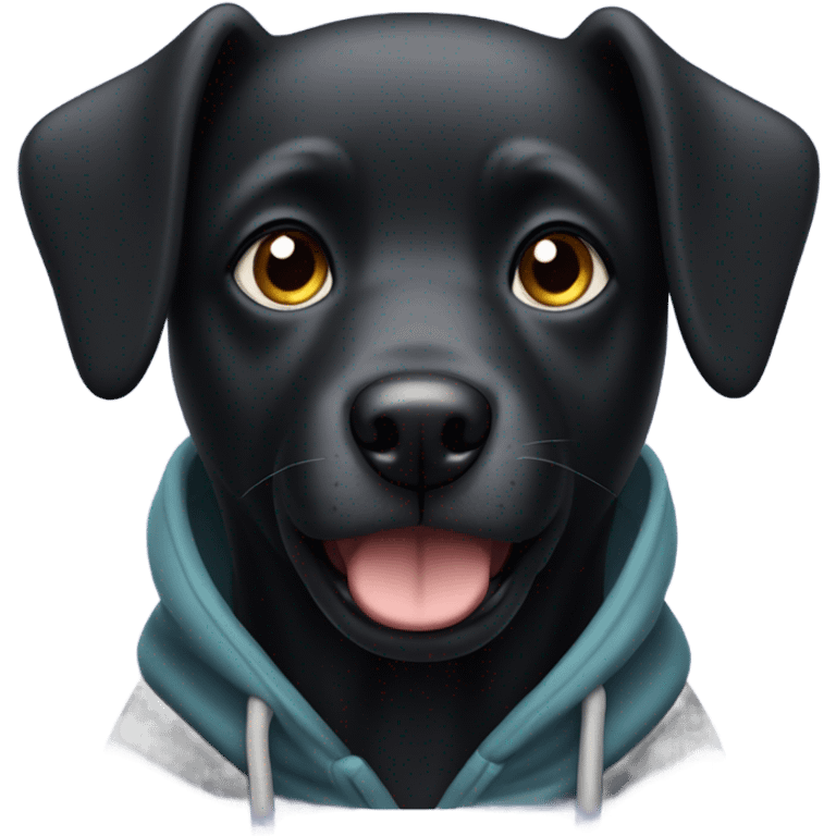 black dog wearing a hoodie emoji