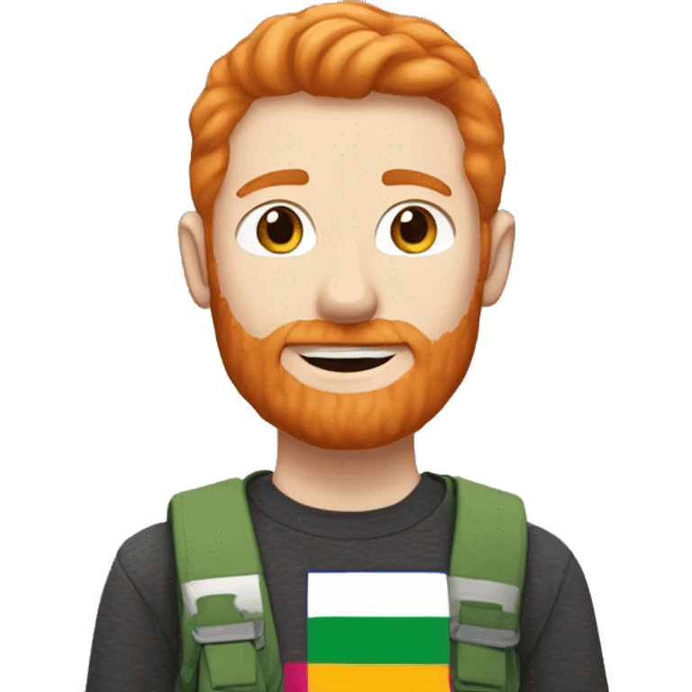 Ginger man With pride flag ￼ emoji